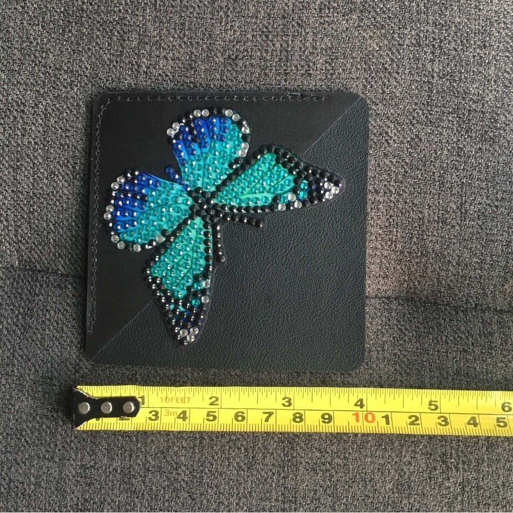 Diamond Art Butterfly Corner Bookmark, Colorful, Sparkly, Bling (TEAL/BLACK) - Picture 11 of 17